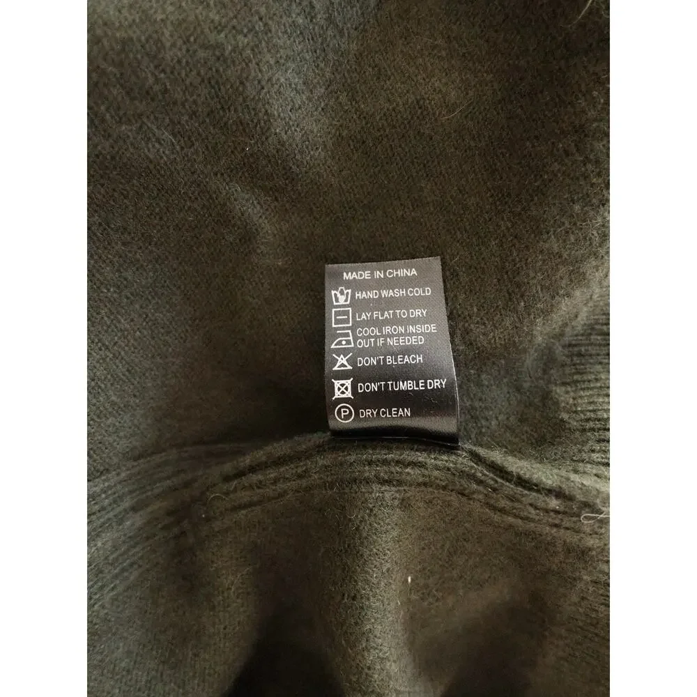 Todd Snyder New York 100% Cashmere V-Neck Sweater Olive Green Men’s Size M